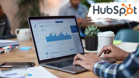 Illustration representing HubSpot CRM connected to other sales and marketing tools via n8n